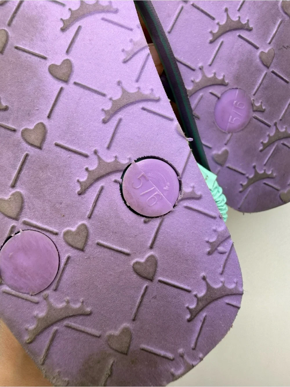 Girls' Purple & Teal Ariel Flip Flop Sandals with Flower Accents